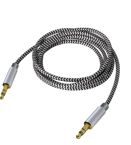 3.5Mm Stereo Audio Cable Extension Male to Male Nylon Braided 10Ft/3M  Tangle-Free AUX Cable for Headphones, Ipods, Iphones, Ipads, Home/Car Stereos and More (Black)