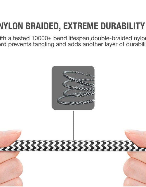 Load image into Gallery viewer, 3.5Mm Stereo Audio Cable Extension Male to Male Nylon Braided 10Ft/3M  Tangle-Free AUX Cable for Headphones, Ipods, Iphones, Ipads, Home/Car Stereos and More (Black)
