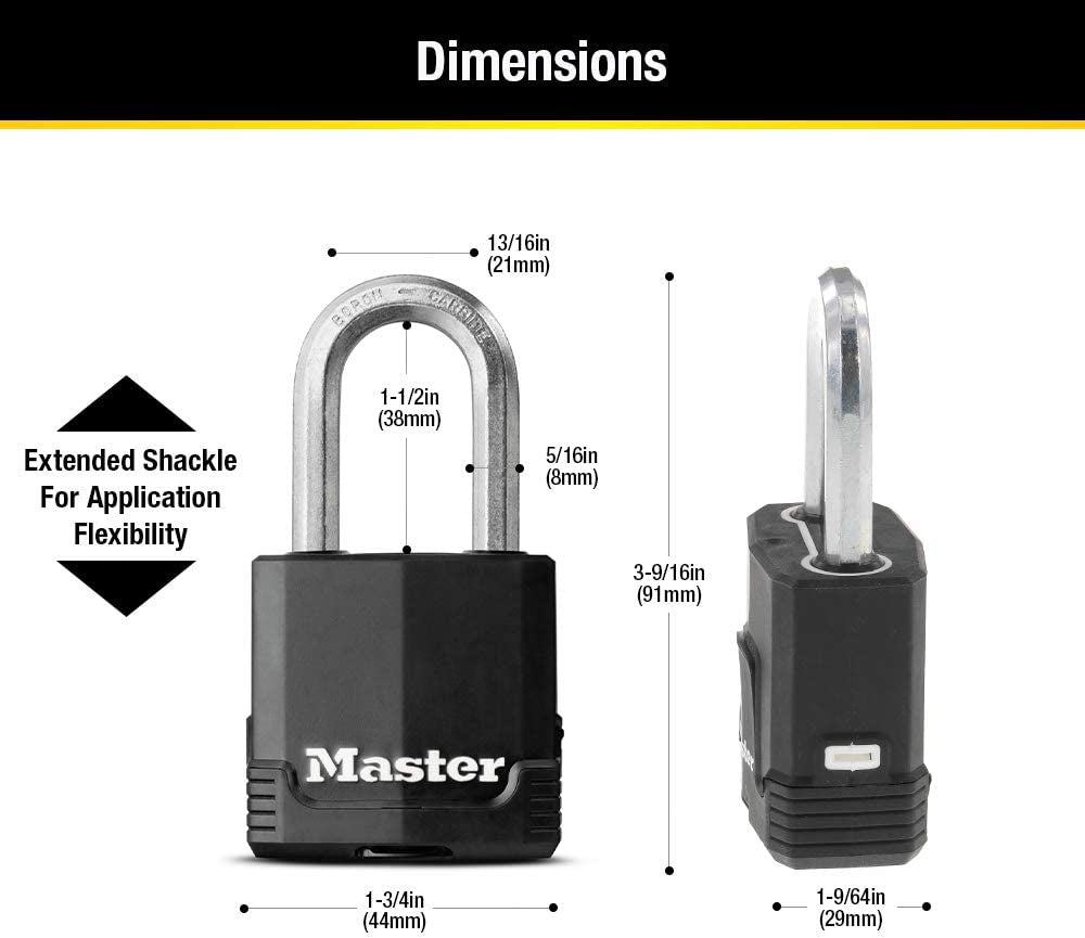 M115XTLF Magnum Heavy Duty Outdoor Padlock with Key, 2 Pack Keyed-Alike