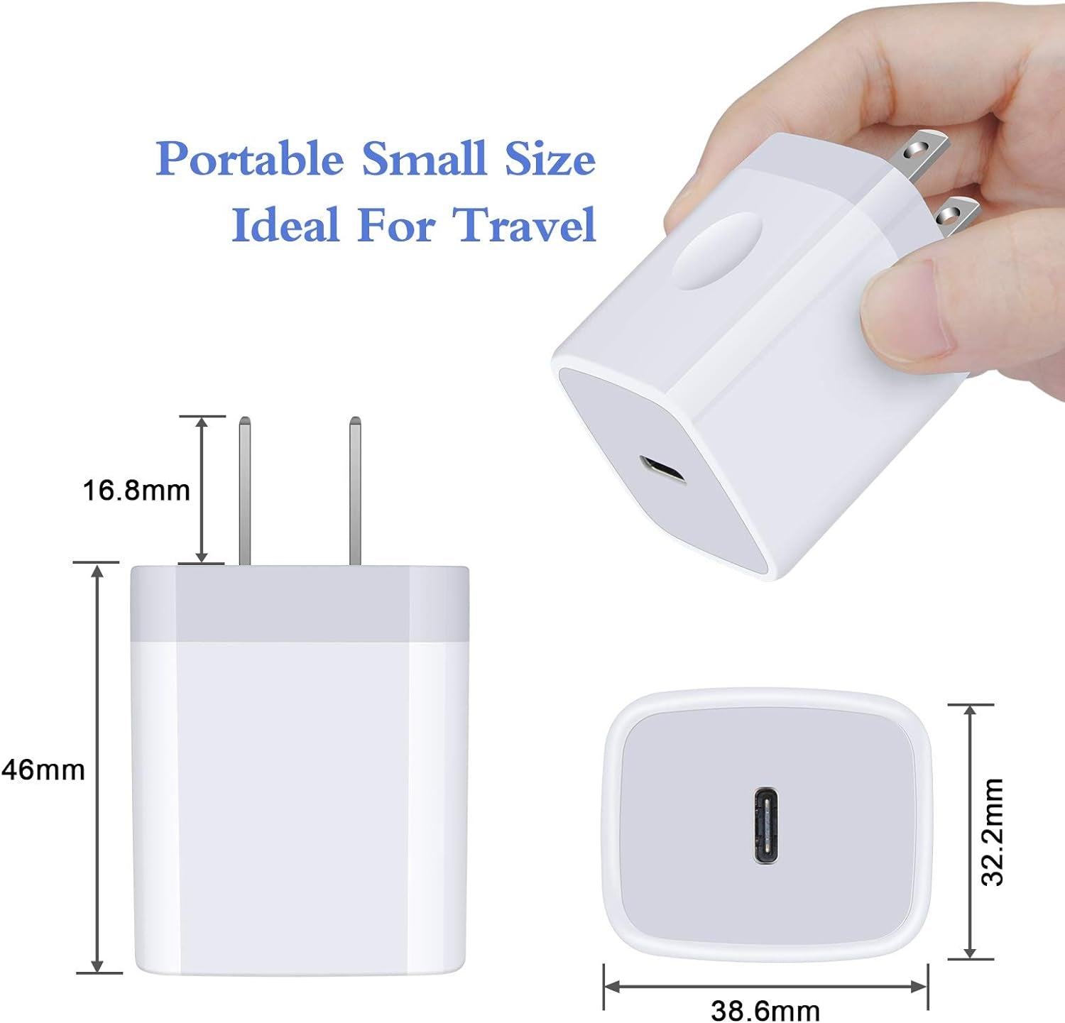 USB C Charger,  2Pack 20W PD 3.0 Wall Charger Power Delivery Type C Fast Charger Block for Iphone 15 14 SE 13 12 11 Pro Max XS XR X 8 Plus,Ipad Pro,Airpods Pro,Pixel 7 6 5,Galaxy S23 S22 A14 A54