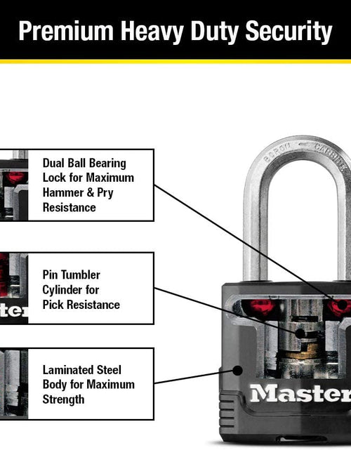 Load image into Gallery viewer, M115XTLF Magnum Heavy Duty Outdoor Padlock with Key, 2 Pack Keyed-Alike
