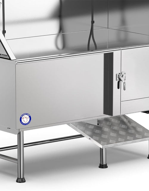 Load image into Gallery viewer, 62" Stainless Steel Pet Dog Bath Tub with Faucet (Right Door/Left Drain), 62 X 27 X 58
