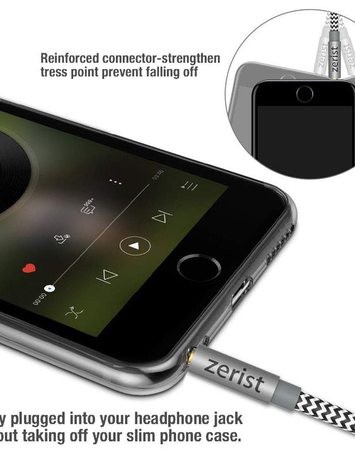 Load image into Gallery viewer, 3.5Mm Stereo Audio Cable Extension Male to Male Nylon Braided 10Ft/3M  Tangle-Free AUX Cable for Headphones, Ipods, Iphones, Ipads, Home/Car Stereos and More (Black)
