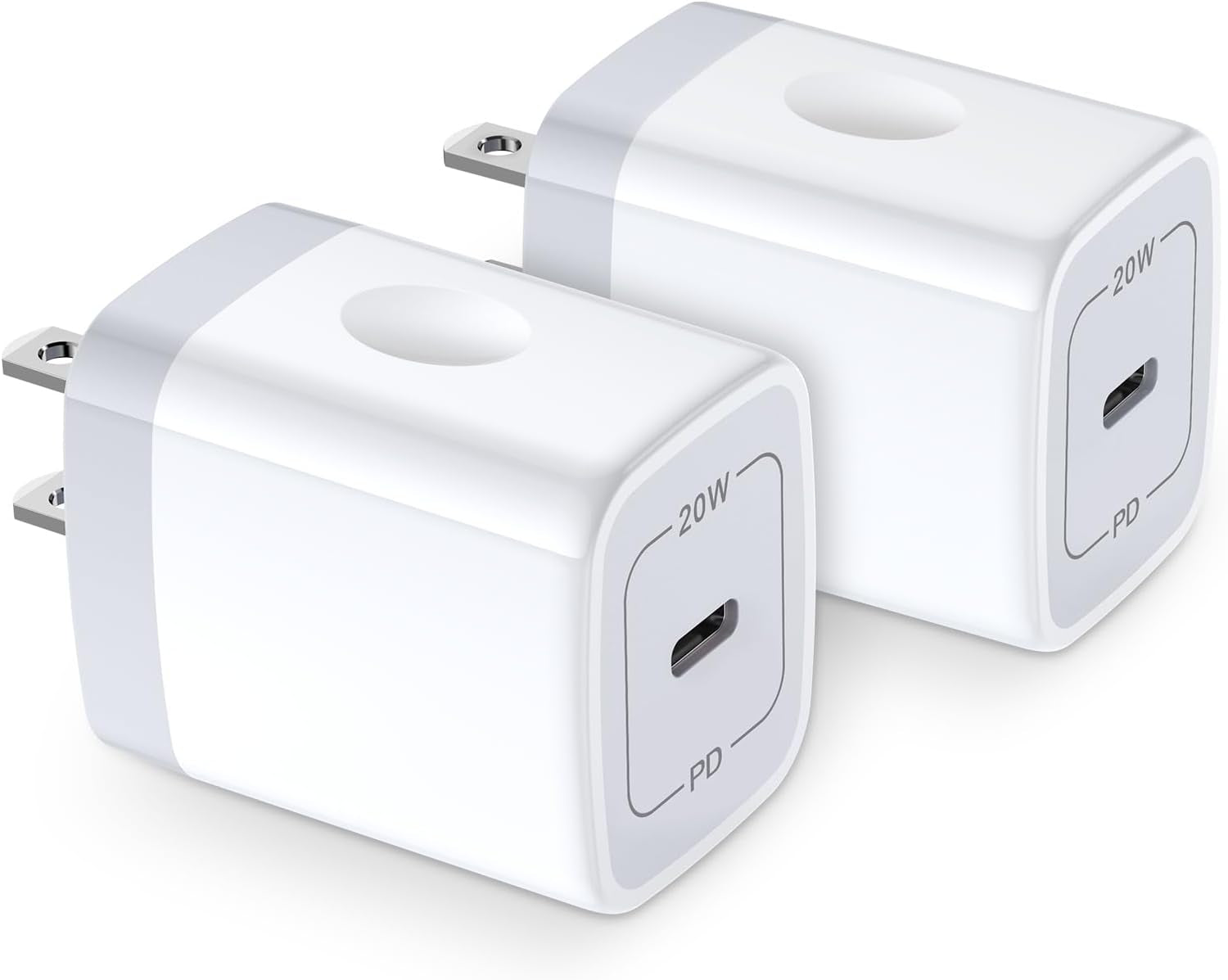 USB C Charger,  2Pack 20W PD 3.0 Wall Charger Power Delivery Type C Fast Charger Block for Iphone 15 14 SE 13 12 11 Pro Max XS XR X 8 Plus,Ipad Pro,Airpods Pro,Pixel 7 6 5,Galaxy S23 S22 A14 A54