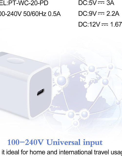Load image into Gallery viewer, USB C Charger,  2Pack 20W PD 3.0 Wall Charger Power Delivery Type C Fast Charger Block for Iphone 15 14 SE 13 12 11 Pro Max XS XR X 8 Plus,Ipad Pro,Airpods Pro,Pixel 7 6 5,Galaxy S23 S22 A14 A54
