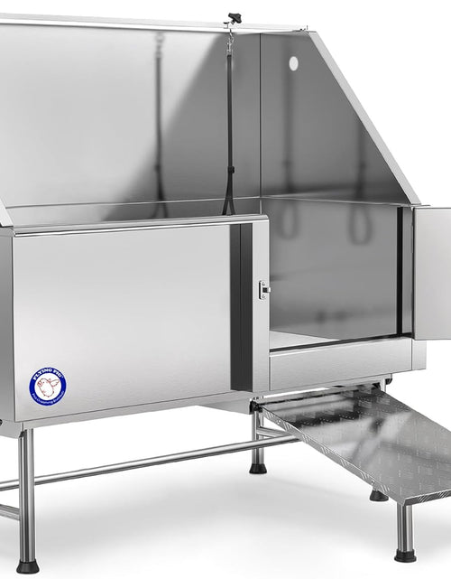 Load image into Gallery viewer, 62" Stainless Steel Pet Dog Bath Tub with Faucet (Right Door/Left Drain), 62 X 27 X 58
