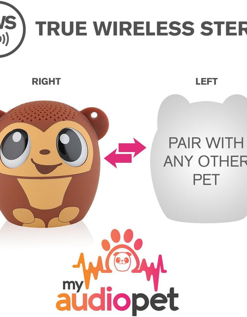 Load image into Gallery viewer, Mini Bluetooth Animal Wireless Speaker for Kids of All Ages - True Wireless Stereo – Pair with Another TWS Pet for Powerful Rich Room-Filling Sound (GOGO Bananas-Monkey)
